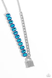 LOCK and Roll - Blue Necklace - Paparazzi Accessories Necklace Bedazzle Me Pretty Mobile Fashion Boutique