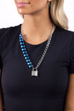 LOCK and Roll - Blue Necklace - Paparazzi Accessories Necklace Bedazzle Me Pretty Mobile Fashion Boutique