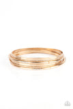 Lock, STACK, and Barrel - Gold Bracelet - Paparazzi Accessories Bracelet Bedazzle Me Pretty Mobile Fashion Boutique