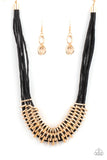 Lock, Stock, and SPARKLE - Gold Necklace - Paparazzi Accessories Necklace Bedazzle Me Pretty Mobile Fashion Boutique