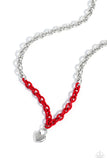 Locked Down - Red Necklace - Paparazzi Accessories Necklace Bedazzle Me Pretty Mobile Fashion Boutique