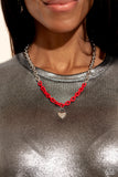 Locked Down - Red Necklace - Paparazzi Accessories Necklace Bedazzle Me Pretty Mobile Fashion Boutique