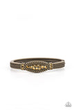 Locked in Luster - Brass Bracelet - Paparazzi Accessories Bracelet Bedazzle Me Pretty Mobile Fashion Boutique
