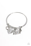 Locked Legacy - White Bracelet - Paparazzi Accessories Bracelet Bedazzle Me Pretty Mobile Fashion Boutique
