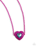 Locket Leisure - Pink Necklace - Paparazzi Accessories Necklace Bedazzle Me Pretty Mobile Fashion Boutique