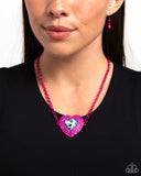 Locket Leisure - Pink Necklace - Paparazzi Accessories Necklace Bedazzle Me Pretty Mobile Fashion Boutique