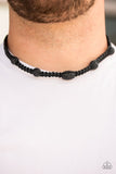 Lone Rock - Black Necklace - Paparazzi Accessories Necklace Bedazzle Me Pretty Mobile Fashion Boutique