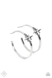 Lone Star Shimmer - White Earrings - Paparazzi Accessories Earrings Bedazzle Me Pretty Mobile Fashion Boutique
