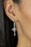 Lone Star Shimmer - White Earrings - Paparazzi Accessories Earrings Bedazzle Me Pretty Mobile Fashion Boutique