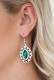 Long May She Reign - Green Earrings - Paparazzi Accessories Earrings Bedazzle Me Pretty Mobile Fashion Boutique