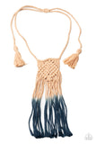 Look At MACRAME Now - Blue Necklace - Paparazzi Accessories Necklace Bedazzle Me Pretty Mobile Fashion Boutique
