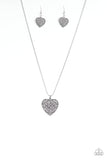 Look Into Your Heart - Silver Necklace - Paparazzi Accessories Necklace Bedazzle Me Pretty Mobile Fashion Boutique