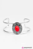 Look On The Sunny Side - Red Bracelet - Paparazzi Accessories Bracelet Bedazzle Me Pretty Mobile Fashion Boutique