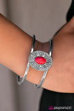 Look On The Sunny Side - Red Bracelet - Paparazzi Accessories Bracelet Bedazzle Me Pretty Mobile Fashion Boutique