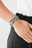 Looking For Trouble - Black Bracelet - Paparazzi Accessories Bracelet Bedazzle Me Pretty Mobile Fashion Boutique