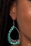 Looking Sharp - Green Earrings - Paparazzi Accessories Earrings Bedazzle Me Pretty Mobile Fashion Boutique