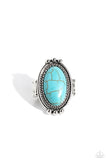 Lost in Sagebrush - Blue Ring - Paparazzi Accessories Ring Bedazzle Me Pretty Mobile Fashion Boutique