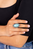 Lost in Sagebrush - Blue Ring - Paparazzi Accessories Ring Bedazzle Me Pretty Mobile Fashion Boutique