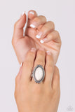 Lost in Sagebrush - White Ring - Paparazzi Accessories Ring Bedazzle Me Pretty Mobile Fashion Boutique