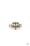 Lotus Crowns - Brass Ring - Paparazzi Accessories Ring Bedazzle Me Pretty Mobile Fashion Boutique