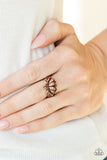 Lotus Crowns - Copper Ring - Paparazzi Accessories Ring Bedazzle Me Pretty Mobile Fashion Boutique