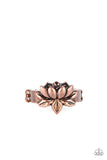 Lotus Crowns - Copper Ring - Paparazzi Accessories Ring Bedazzle Me Pretty Mobile Fashion Boutique