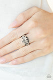 Lotus Crowns - Silver Ring - Paparazzi Accessories Ring Bedazzle Me Pretty Mobile Fashion Boutique