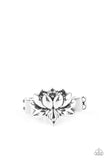 Lotus Crowns - Silver Ring - Paparazzi Accessories Ring Bedazzle Me Pretty Mobile Fashion Boutique
