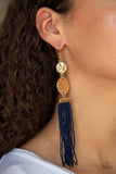 Lotus Gardens - Blue Earrings - Paparazzi Accessories Earrings Bedazzle Me Pretty Mobile Fashion Boutique