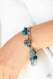 Lotus Lagoon - Blue Bracelet - Paparazzi Accessories Bracelet Bedazzle Me Pretty Mobile Fashion Boutique