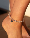 Lotus Landslide - Pink Anklet - Paparazzi Accessories Anklet Bedazzle Me Pretty Mobile Fashion Boutique