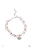 Lotus Landslide - Pink Anklet - Paparazzi Accessories Anklet Bedazzle Me Pretty Mobile Fashion Boutique