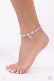 Lotus Landslide - Pink Anklet - Paparazzi Accessories Anklet Bedazzle Me Pretty Mobile Fashion Boutique