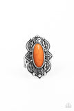 Lotus Oasis - Orange Ring - Paparazzi Accessories Ring Bedazzle Me Pretty Mobile Fashion Boutique