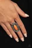 Lotus Oasis - Orange Ring - Paparazzi Accessories Ring Bedazzle Me Pretty Mobile Fashion Boutique