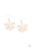 Lotus Ponds - Rose Gold Earrings - Paparazzi Accessories Earrings Bedazzle Me Pretty Mobile Fashion Boutique