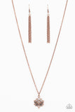 Lotus Retreat - Copper Necklace - Paparazzi Accessories Necklace Bedazzle Me Pretty Mobile Fashion Boutique