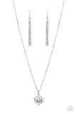 Lotus Retreat - Silver Necklace - Paparazzi Accessories Necklace Bedazzle Me Pretty Mobile Fashion Boutique