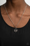 Lotus Retreat - Silver Necklace - Paparazzi Accessories Necklace Bedazzle Me Pretty Mobile Fashion Boutique