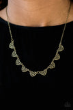 Love and Devotion - Brass Necklace - Paparazzi Accessories Necklace Bedazzle Me Pretty Mobile Fashion Boutique