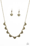 Love and Devotion - Brass Necklace - Paparazzi Accessories Necklace Bedazzle Me Pretty Mobile Fashion Boutique