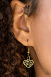 Love and Devotion - Brass Necklace - Paparazzi Accessories Necklace Bedazzle Me Pretty Mobile Fashion Boutique