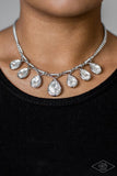 Love At FIERCE Sight - White Necklace - Paparazzi Accessories Necklace Bedazzle Me Pretty Mobile Fashion Boutique