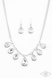 Love At FIERCE Sight - White Necklace - Paparazzi Accessories Necklace Bedazzle Me Pretty Mobile Fashion Boutique