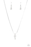 LOVE-Locked - White Necklace - Paparazzi Accessories Necklace Bedazzle Me Pretty Mobile Fashion Boutique