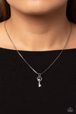 LOVE-Locked - White Necklace - Paparazzi Accessories Necklace Bedazzle Me Pretty Mobile Fashion Boutique