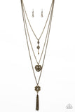 Love Opens All Doors - Brass Necklace - Paparazzi Accessories Necklace Bedazzle Me Pretty Mobile Fashion Boutique