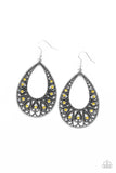 Love To Be Loved - Yellow Earrings - Paparazzi Accessories Earrings Bedazzle Me Pretty Mobile Fashion Boutique