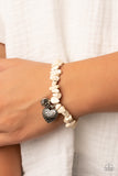 Love You to Pieces - White Bracelet - Paparazzi Accessories Bracelet Bedazzle Me Pretty Mobile Fashion Boutique