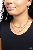Lovely Layers - Gold Necklace - Paparazzi Accessories Necklace Bedazzle Me Pretty Mobile Fashion Boutique
